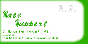 mate huppert business card