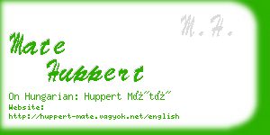 mate huppert business card